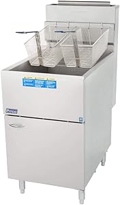 Propane Pitco 65C+S 80 lb. Floor Model Fryer | 150,000 BTU, Single Pot