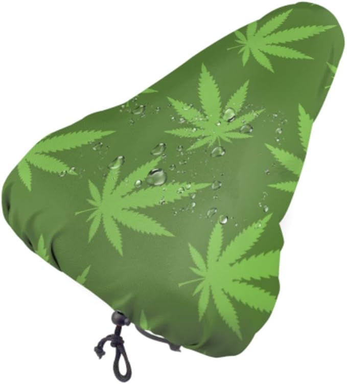 HUAPIN Cover for Bike Seat Green Marijuana Leaves Bicycle