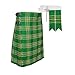 Traditional Irish Tartan Plaid Kilt FREE Flashes & Kilt Pin (Belly Button Measurements 36)