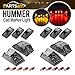 Partsam 10pcs 264160BK Smoke Cab Marker Top Roof Running Whole Assembly Set Crystal Chrome Lights + T10 Halogen Bulbs (5X Amber + 5X Red) Compatible with Hummer H2 SUV SUT 2003-2009thumb 1