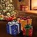 JOYIN Deluxe Lighted Gift Boxes for Christmas Decoration with Total 150 LED Lights