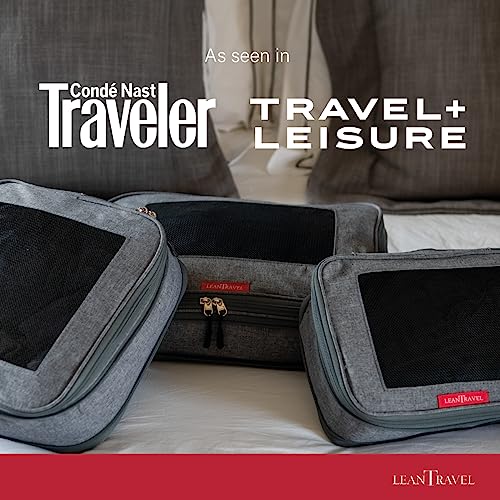 LeanTravel Compression Packing Cubes for Travel Organizers with Double