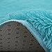 LOCHAS Luxury Round Fluffy Area Rugs for Bedroom Kids Girls Room Nursery, Super Soft Circle Rug, Cute Shaggy Carpet for Children Living Room, 4x4 Feet Blue