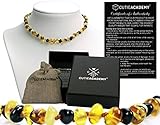 Amber Teething Necklace For Babies - (Multicolored)(Unisex) By Cutie Academy - Certified - Natural Drool Reducing and Gentle Pain Relieving Properties