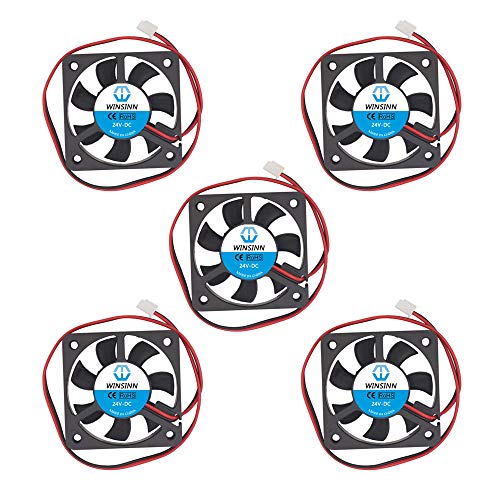 WINSINN 50mm Fan 24V Brushless 5010 50x10mm for 3D Printer RAMPS Driver/PC Graphics Card Motherboard - High Speed (Pack of 5Pcs)