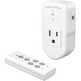 BN-LINK Wireless Remote Control Outlet Electrical Switch for Lights, Fans, Christmas Lights, Small Appliance, 100ft Long Range White 10A/1200W, 1 Remote + 1 Outlet, ETL &amp; FCC Certified