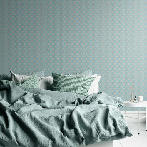 A.S. Creation Retro 70s Circles Wallpaper Turquoise/Blue/Beige/Grey Retro Chic 395374 8.50m x 0.53m Paste the Wall