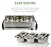 Ovente 3-in-1 Party Chocolate, Butter, Cheese Fondue Warmer and Mini Food Buffet Server with Warmer Tray, 3 Liter, Adjustable Temperature Dial, BPA-Free Cool-Touch Lids, Stainless Steel