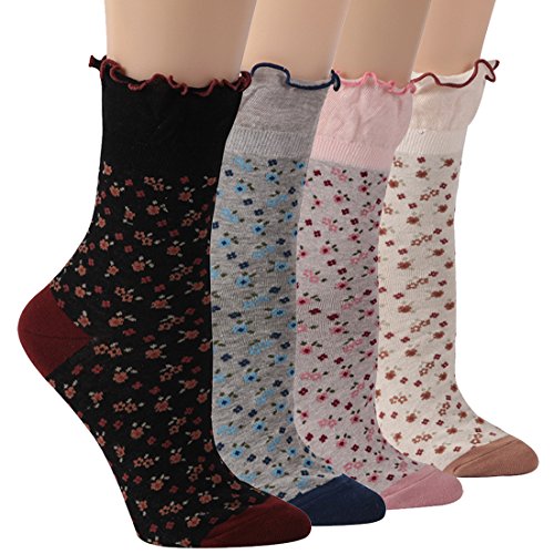 Socks DazeWomen's Lace Ruffle Frilly Floral Casual Novelty Anklet Socks, Socks Daze Trim Dress Cute Socks for Women Girls