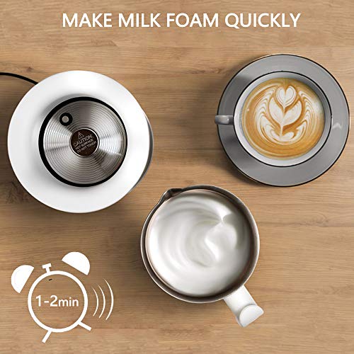 Huogary Milk Frother,4-in-1 Electric Automatic Milk Steamer and Hot Chocolate Maker Machine with Detachable Stainless Steel Milk Jug- Dishwasher Safe, BPA Free - Thumbnail 2
