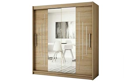 Furnipol Wardrobe York 1 180 With Sliding Doors Mirror Hanging