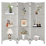 ECOMEX Room Divider with Shelves, 6 Panel Room