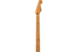 Fender Stratocaster Guitar Neck, Satin Roasted, 22 Jumbo Frets, Flat Oval Shape, Maple and Rosewood Fingerboard
