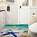 Rambling 3D Beach Floor Wall Stickers Removable Mural Decals Vinyl Art Living Room Decors (A)