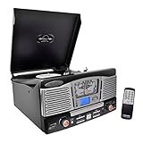 Pyle Home PTCD8UB Retro Style Turntable with CD/Radio/USB/SD/MP3/WMA and Vinyl to MP3 Encoding (Black) (Electronics)