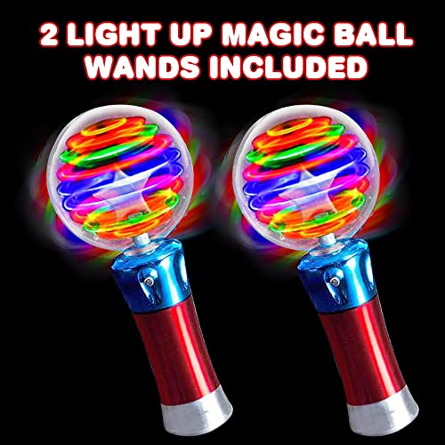 ArtCreativity 7.5 Inch Light Up Magic Ball Toy Wands for Kids, Set of 2