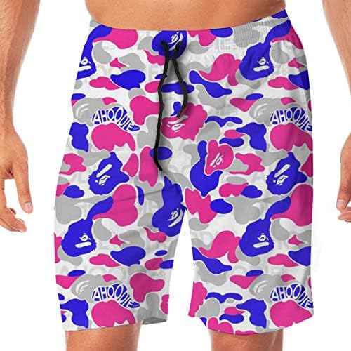 SEXTDSFD Aniaml Bape Camo Men's Running Casual Short Beach Pants Swim Trunks Drawstring Board Shorts Swimwear