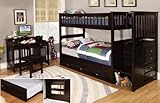 Discovery World Furniture Twin Over Twin Stair Stepper Bed with Trundle