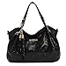 Color Scissor Women's Glitter Casual Style Tassel Shoulder Handbags Top-Handle Bags Girl Purse Black-1