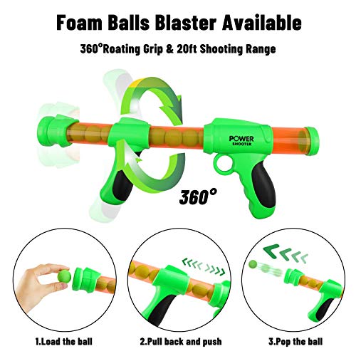 DeXop Shooting Game Toy for Kids 5 6 7 8 9 10+ Years Olds Boys and Girls Foam Balls Toy Gun Air Balls Shooting Game Blaster Toy Set Moving Indoor-Outdoor Activity Game for Kids Birthday Party Gift