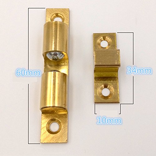 Solid Brass Double Ball Lock Cabinet Door Lock Furniture Door Clasp Suitable for Most Cabinets 2pcs (60mm//2.36in)