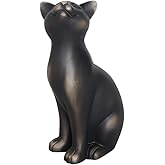 Comfy Hour Farmhouse Collection 9" Polyresin Standing Cat Decoration, Black