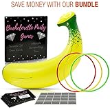Bachelorette Party Games Bundle | 20 Scratch Off Dare Cards | Inflatable Banana Ring Toss Game | For Girls Night Out, Bride to Be, Party Ideas, Naughty Games, and Adult Women Games