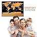 Scratch Off World Map - Colorful and Detailed Scratchable Map With US States and Country Flags. Big Size with Black Background - Includes Unique Accessories. Memorable Travelers Gift By Go Explorers