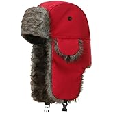 LLmoway Trapper Hat Warm Faux Fur Winter Hat with Ear Flaps Windproof Waterproof Snow Ski Hats for Men Women Cold Weather