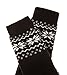 Mens Slipper Fuzzy Socks Fluffy Cozy Soft Warm Winter Fleece Lined Sherpa Comfy Thick Christmas Thermal Socks With Grips (One Pair Black Snowflake)