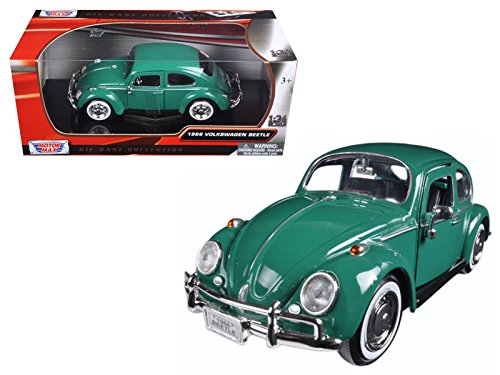 Motor Max 1:24 W/B 1966 Volkswagen Beetle Diecast Vehicle, Green