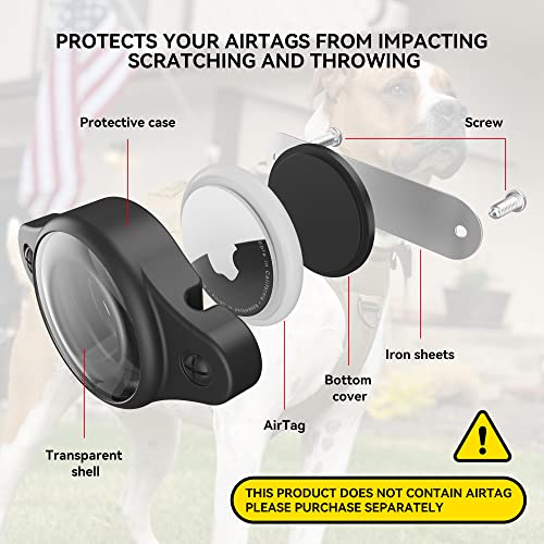 Airtag Screw Vault for Dogs Airtag Dog Collar Holder for Apple AirTags