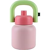 Lufstd Insulated Water Bottle With Straw, Water Bottle With Handle, Wide Mouth Vacuum Stainless Steel Metal Bottles, Reusable Leak-proof and BPA-free Gym Water Bottles, 33oz