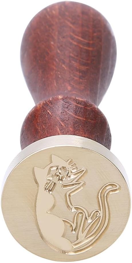 Wax Seal Stamp,Retro Sealing Wax Stamp Cat Animal Post Decorative Ancient Seal Stamps (C)