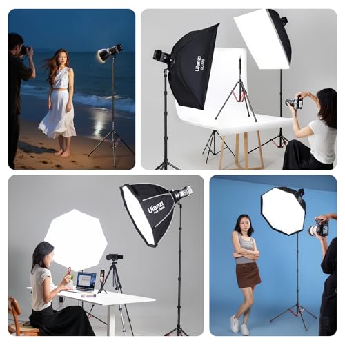 ULANZI T230 230 cm Carbon Light Stand Professional Reversible Carbon Fibre Lamp Stand with Carry Bag, Max Load 5 kg, Removable Centre Axis Portable Compact Tripod Metal for Studio Light
