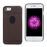 iPhone 7 Wallet Case, iPhone 7 Leather Case, ZSTVIVA Protective Wallet cover shockproof Leather case with Credit Card Slot Holder, Case cover For Apple iPhone 7 (2016) Brown