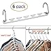 CBTONE 6 Pack Closet Space Saving Hangers, Multi-Purpose Metal Magic Cascading Hangers With Updated Hook Design for Organizing Wardrobe Clothing