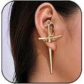 Gothic Sword Earrings for Women Men Gold Sword Earrings Black Knife Dangle Earring Vintage Dagger Earring Halloween Holiday Pirate Jewelry