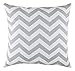 TreeWool (Pack of 2 Decorative Throw Pillow Covers Chevron Accent in 100% Cotton Canvas for Sofa, Couch, Bedroom, Home Decor (18 x 18 Inches, Silver Gray)