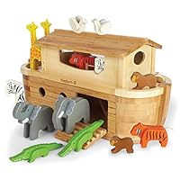 EverEarth EE33727 "Giant Ark" Playset with 14 Animals/Bamboo/Wood