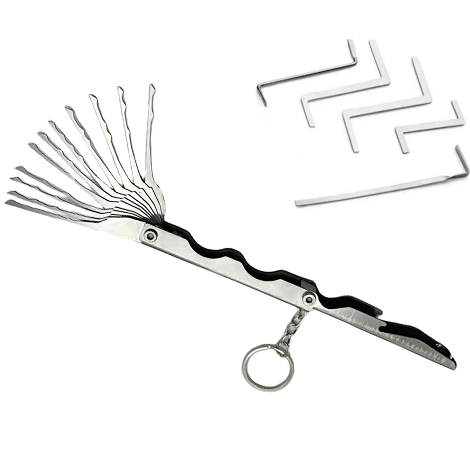 11-in-1 Pocket Jackknife Lock Pick Kit Includes 5 Torque Wrenches, Multitool Folding Lock Pick Set, Locksmith Tool Kit for Beginers and Pro Locksmiths…