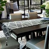 Artbisons Table Runner Cover Grey Geometry 95x13 Thickly Modern Handmade Tablerunner