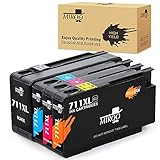 MIROO High Yield Compatible Ink Cartridge Replacement for HP 711 711XL ink Cartridge 4 Pack Worked with HP Designjet T120 T520 Printer