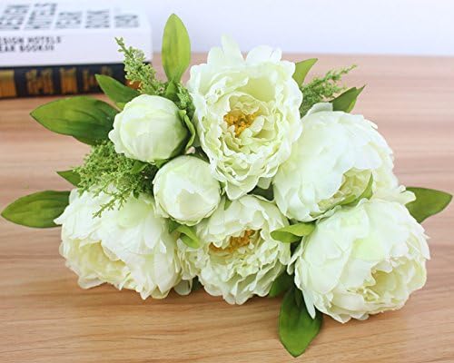iDONO 7 Heads/Bunch New.Silk / Simulation / Artificial flower Peony flower bouquet for wedding table accessory home decoration Colour: white