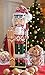 Clever Creations Traditional Wooden Santa Skier Christmas Nutcracker Collectible Mr. Claus in Ski Sweater | Festive Holiday Décor | Holding Skis and Poles | 100% Wood | 14” Tall