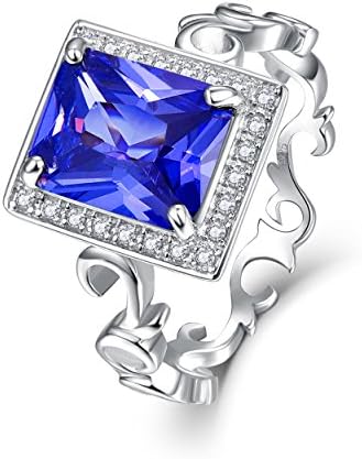 Yeinos Womens 925 Sterling Silver Created Tanzanite Ring