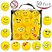 50 Emoji Pit Balls , Ball Pit , Crush Proof Plastic Ball Pit with Sturdy Clear Bag