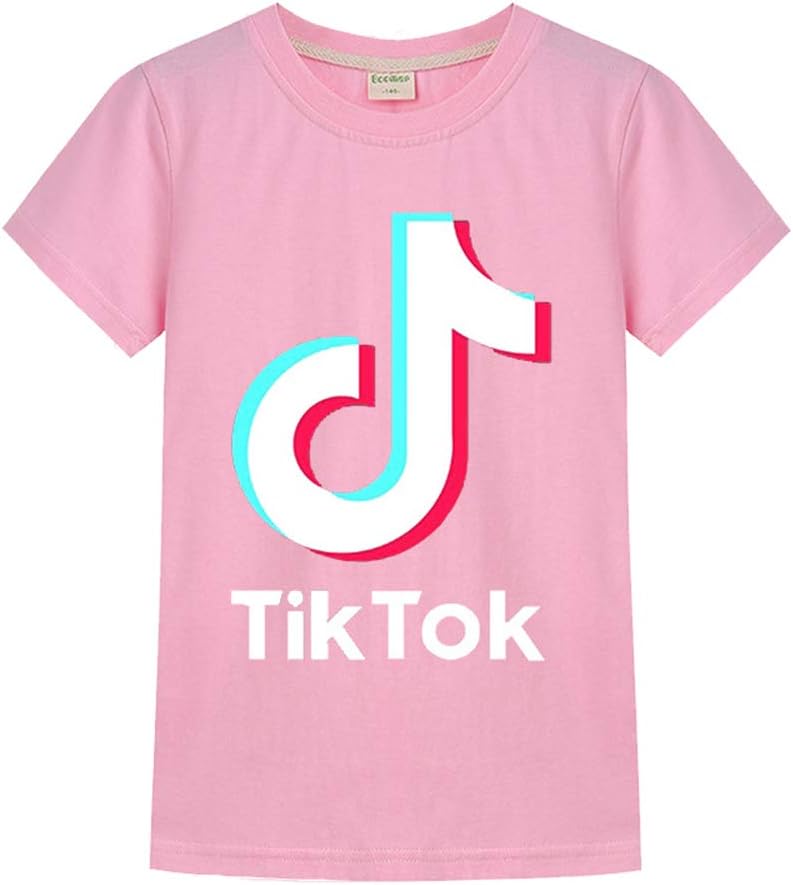Kid's TIK TOK T-Shirt Boys Girls Childs Costumes Party Fans Short Sleeve Tops