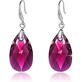 Austrian Crystal Teardrop Dangle Hook Earrings for Women 14K Gold Plated Hypoallergenic Jewelry