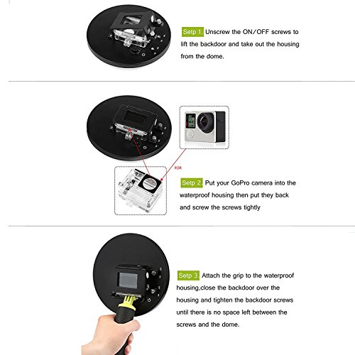SHOOT Underwater Dome Port Housing for GoPro Hero 4/Hero 3+ Black Camera Diving Transparent Lens 6'' Dome Photography with Waterproof Case Accessories - Thumbnail 2